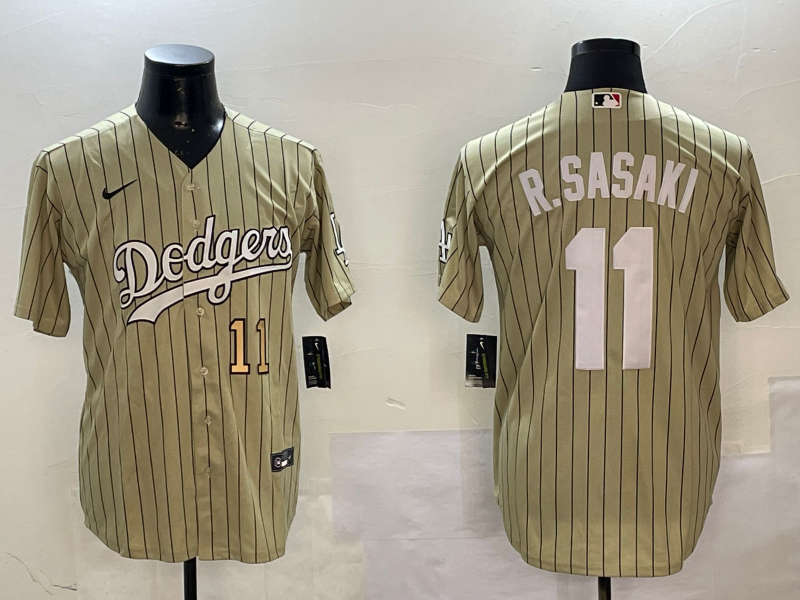 Men Los Angeles Dodgers #11 R Sasaki cream 2025 MLB nike jersey style 12->los angeles dodgers->MLB Jersey